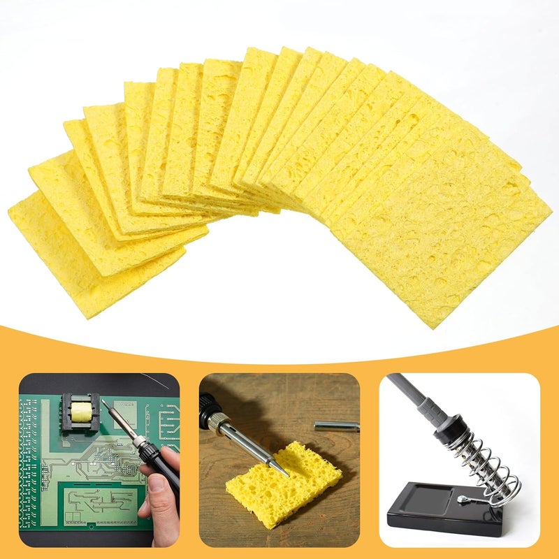 Eldraqth 20Pcs Soldering Sponge Soldering Iron Cleaning Sponge Solder Sponges Welding Clean Pads Square Replacement Cleaning Pads - Image 4